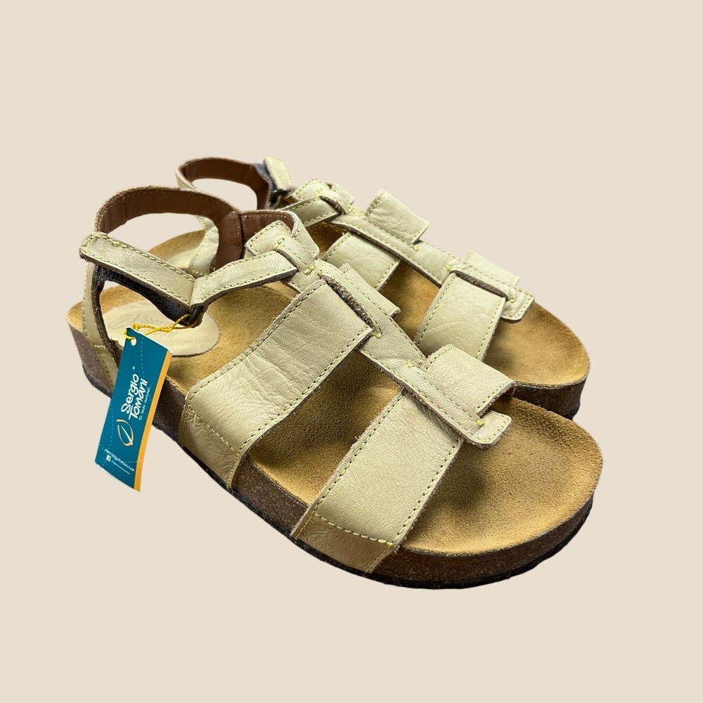SERGIO TOMANI Iris Sandals Women 38 7 Leather Cork Travel Walking‎ Comfort Boho